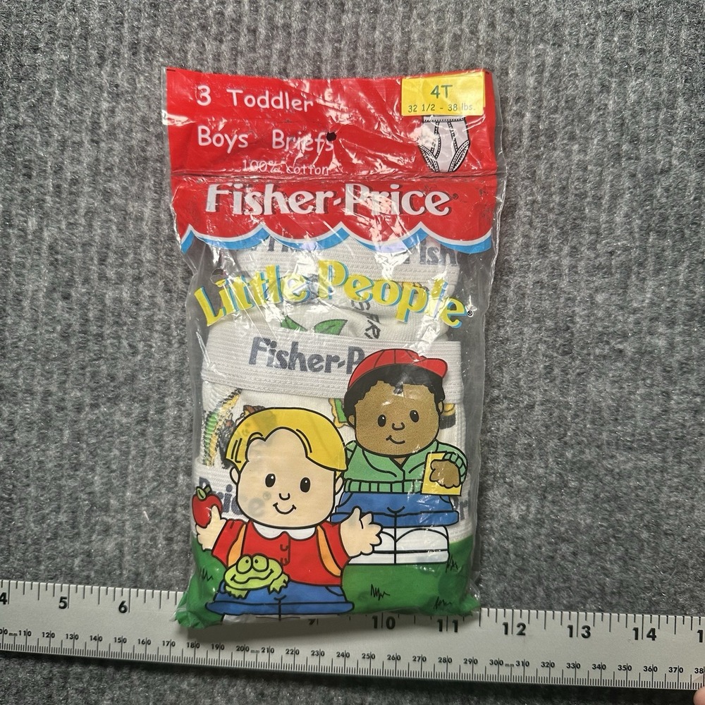 New 3pk Vintage 2000‎ Mattel Fisher Price Little People Boys Briefs 4t Underwear
